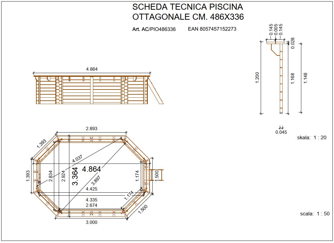 pischina fuoriterra in legno scheda